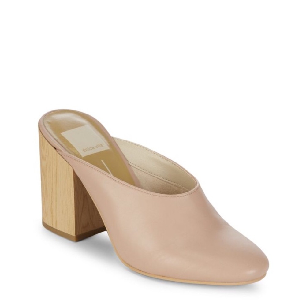 DV Cicely Leather Mules (Nude)